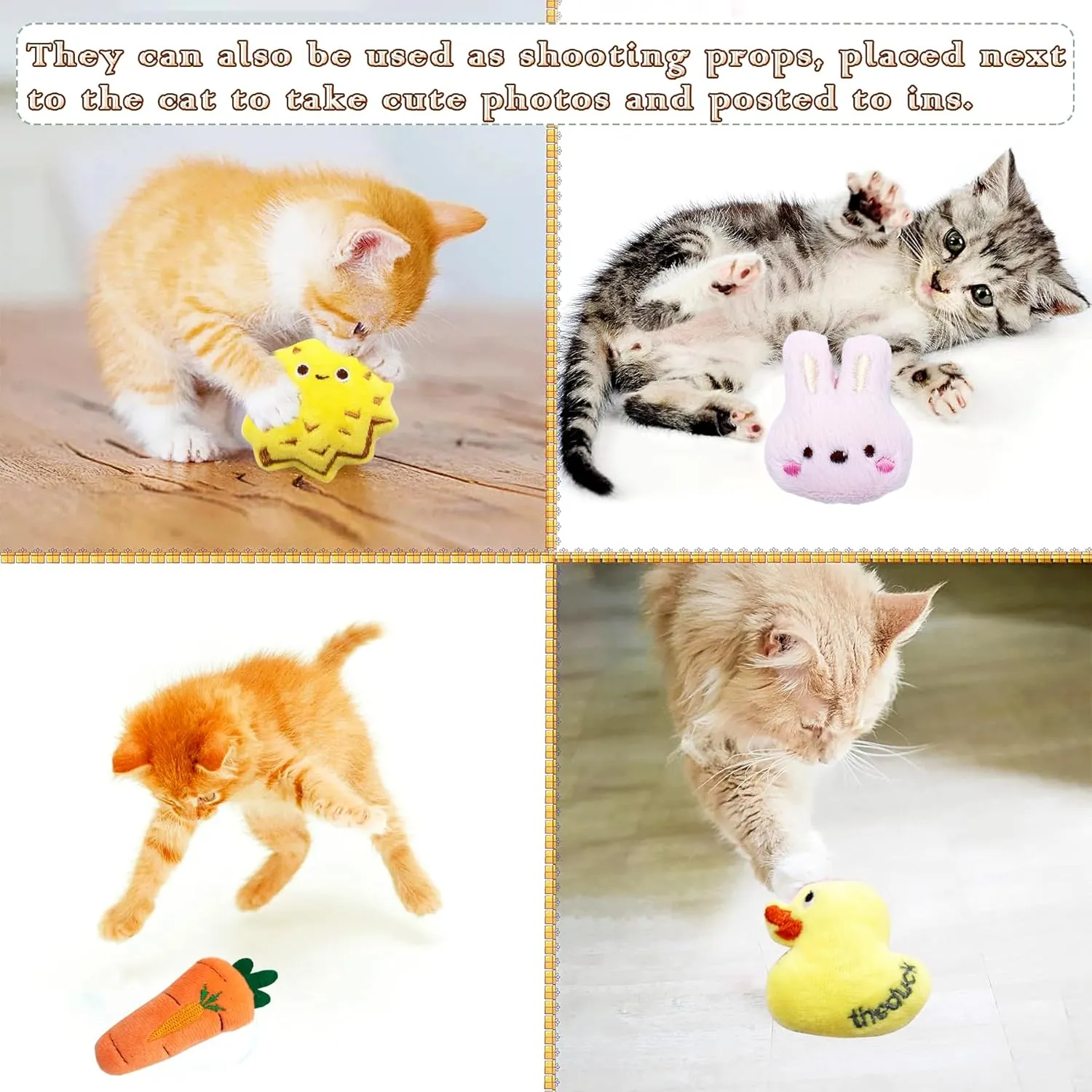 10pcs Cat Catnip Toys for Indoor Cats Interactive Plush Stuffed Kitten Chew Bite Kick Toys Kitty Playing Relieve Stress Cat Lovers Gifts