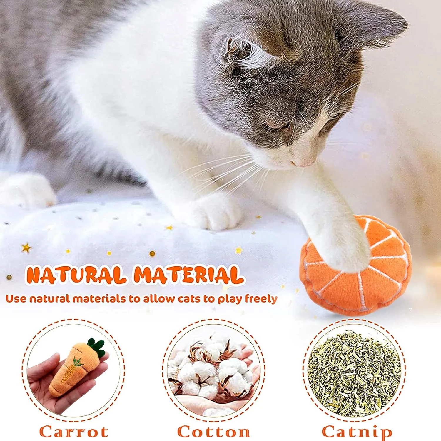 10pcs Cat Catnip Toys for Indoor Cats Interactive Plush Stuffed Kitten Chew Bite Kick Toys Kitty Playing Relieve Stress Cat Lovers Gifts