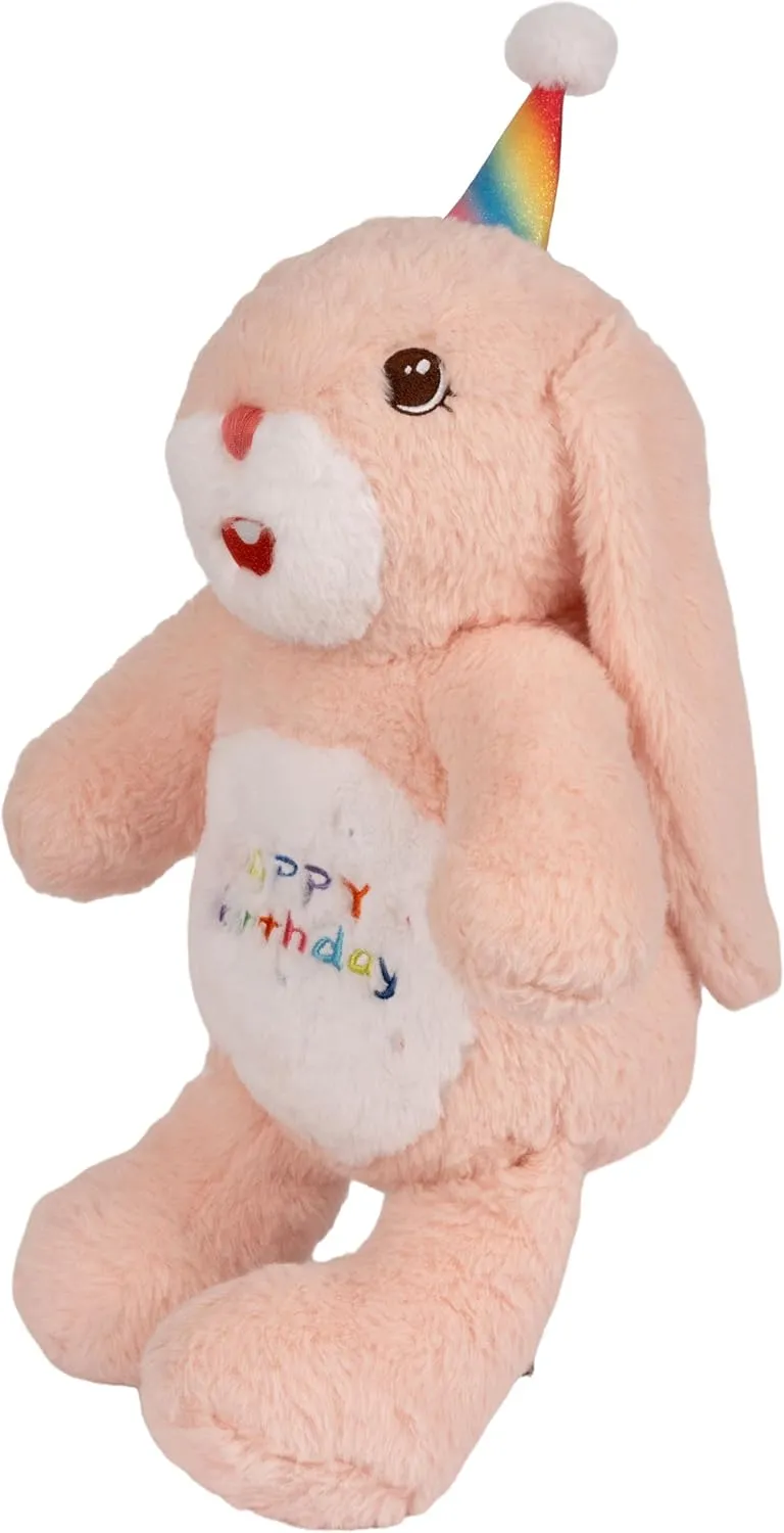12 Inch Pink Bunny Rabbit Stuffed Animals Happy Birthday Rabbit Soft Pink Rabbit Bunny Plush Toys Stuffed Bunny Plushies Animal Pink Rabbit Plush Doll Animal Toy for Kids & Lovers…