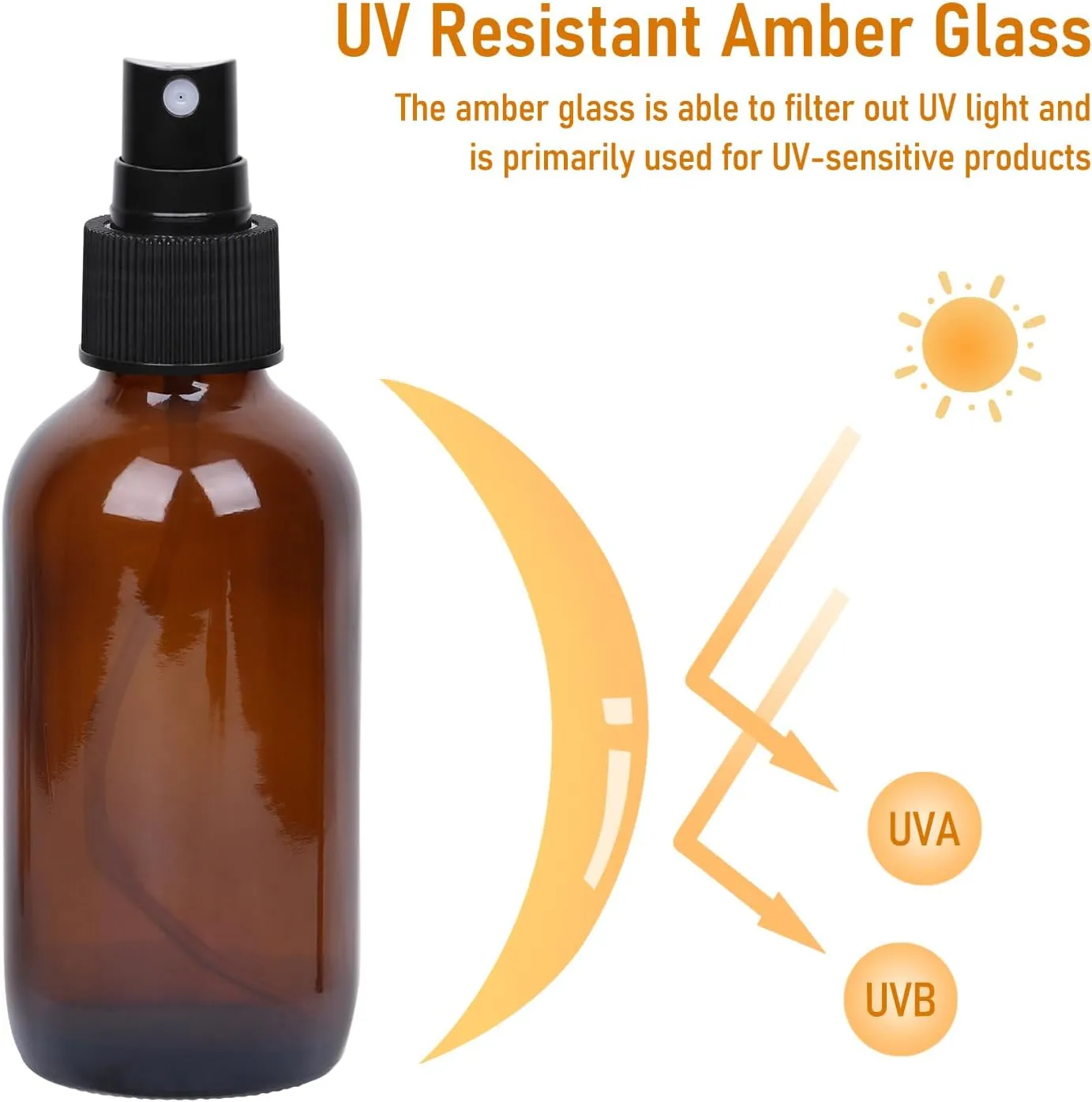 120ml Glass Spray Bottles with Fine Mist Sprayer 16Pack, Small Amber Glass Spray Bottles 4 oz for Perfumes,Cleaning Products,Pet Spray (4fl.oz, Set of 16)