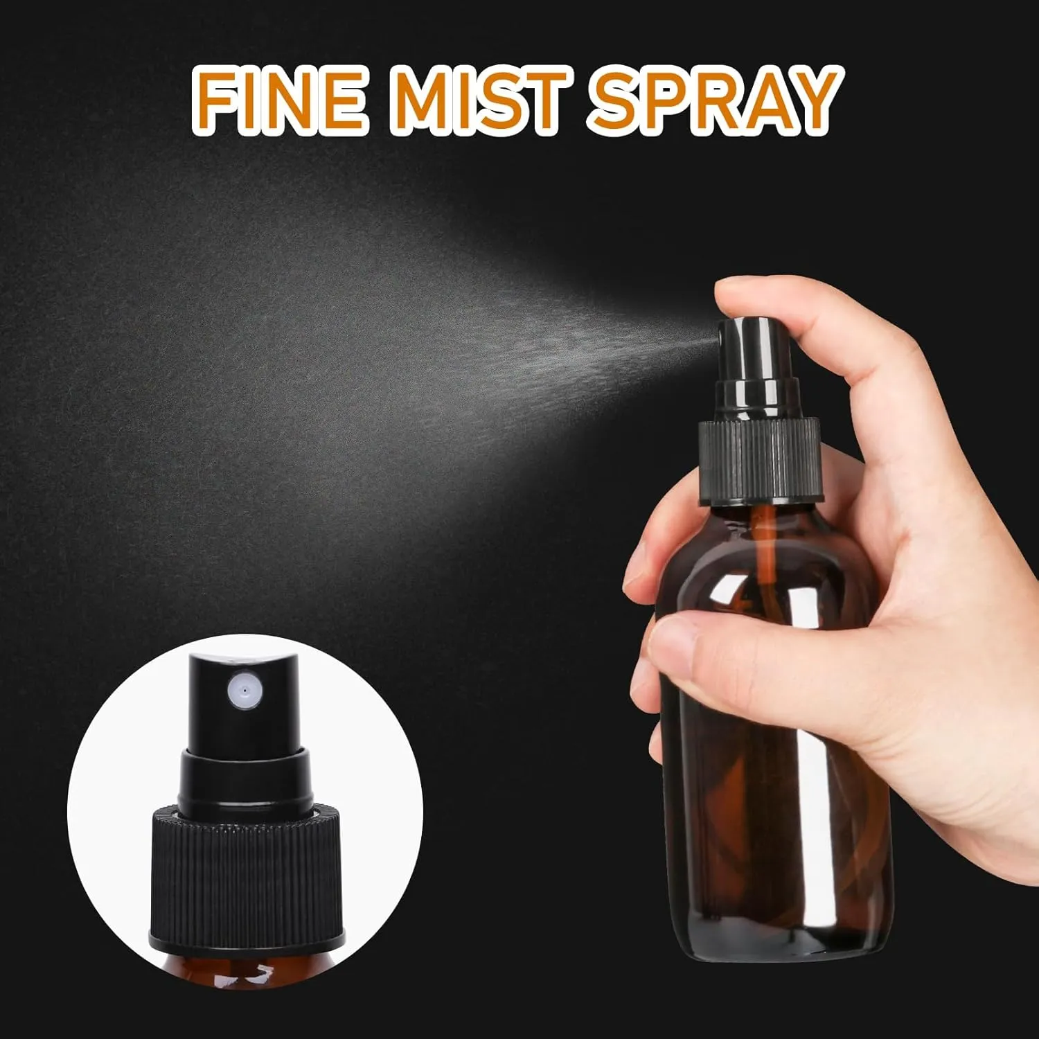 120ml Glass Spray Bottles with Fine Mist Sprayer 16Pack, Small Amber Glass Spray Bottles 4 oz for Perfumes,Cleaning Products,Pet Spray (4fl.oz, Set of 16)