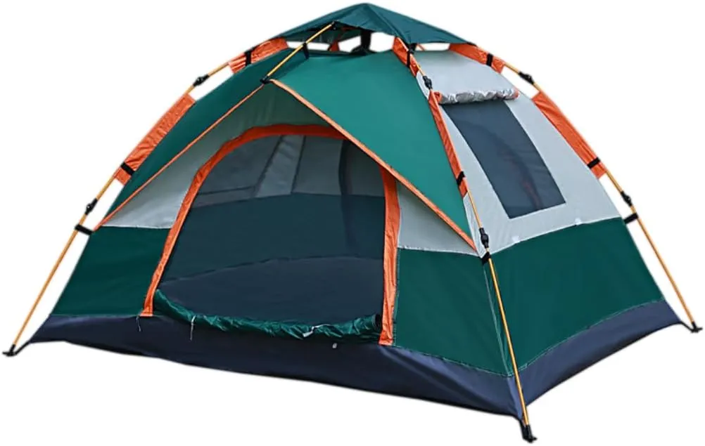 2-3 Person Lightweight Waterproof Camping Tent - Two Doors & Two Windows, Automatic Setup Dome Tent, UV Resistant & Spacious Backpacking Tent for Outdoor Hiking, Family Camping, and Travel