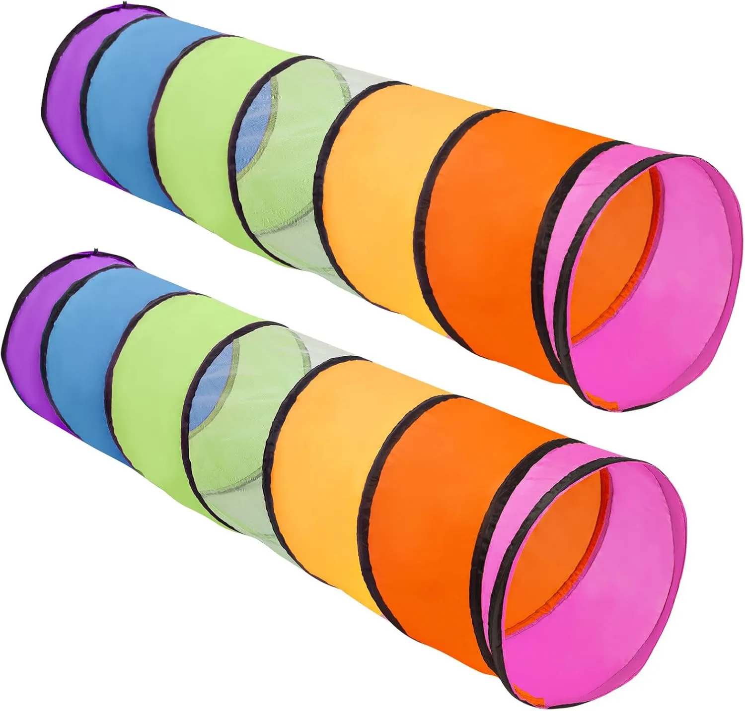 2 Pack Kids Play Tunnel,Pop Up Crawl Through Tunnel Play Tent for Baby Kids Children or Pet,Opening Crawl Tunnel Toy with Breathable Mesh Game Tent Toy Girl Boy Gift