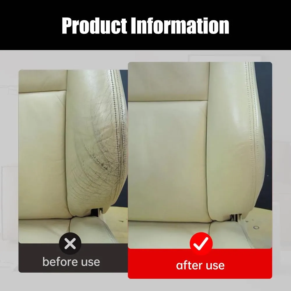 2025 New Advanced Leather Repair Gel, Leather Repair Kit for Car Seat Vinyl Repair Kit, Professional Leather Repair Kit for Car Seat, Multifunctional Couch and Jacket Repair Kit (Black)