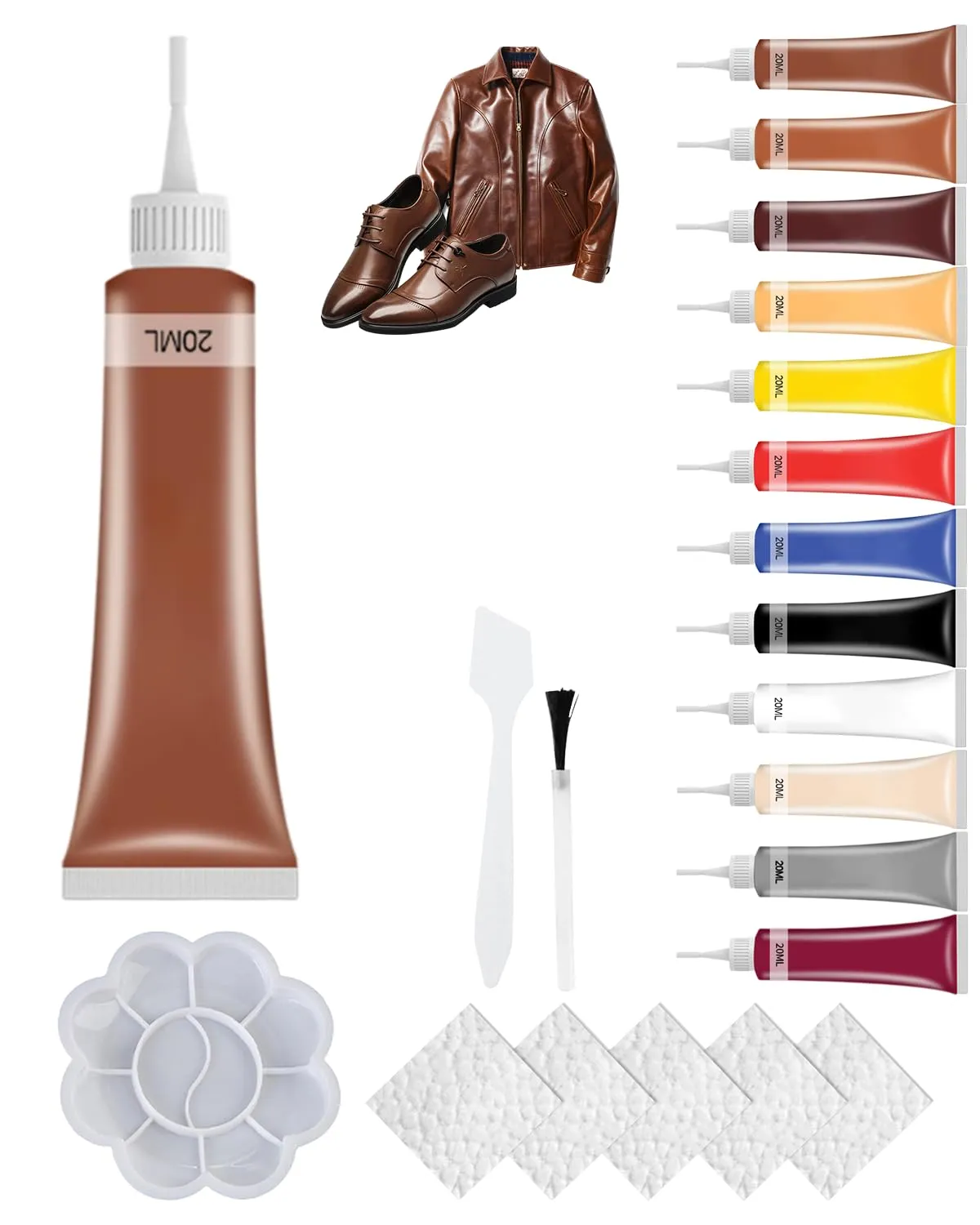 2025 New Advanced Leather Repair Gel, Leather Repairs for Car Seat Vinyl Repair Kit, Multifunctional Leathers Repair Kits for Car Seat Couch and Jacket Repair Kit (Coffee)