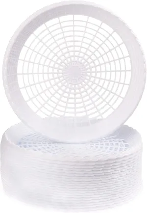 24 Pack Reusable Plastic Paper Plate Holders Heavy Duty Woven Paper Plate Holder (White)