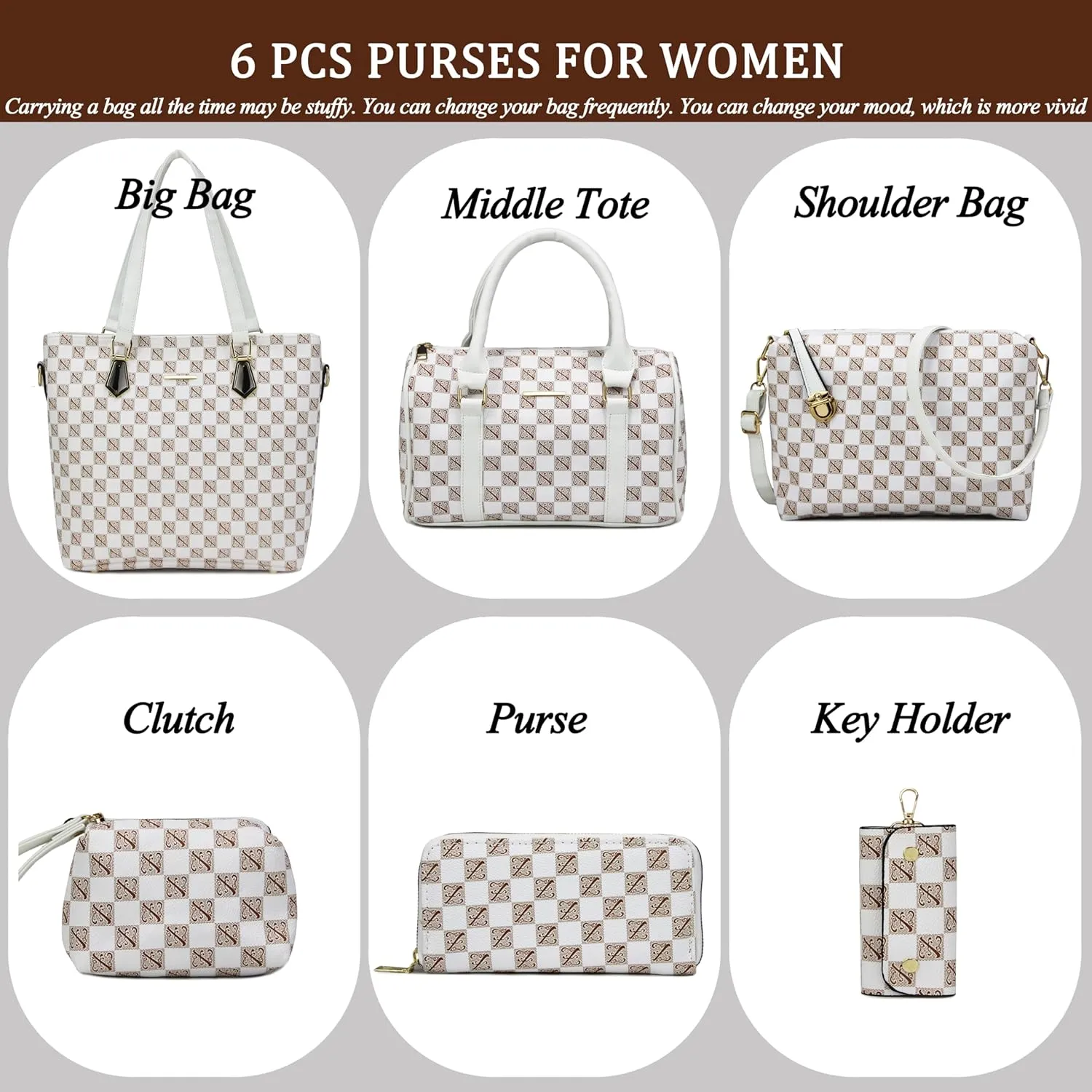 2E-youth Designer Purses and Handbags for Women Satchel Shoulder Bag Tote Top Handle Bag
