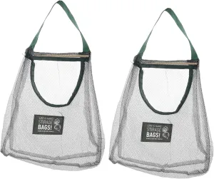2pcs Hanging Mesh Bags for Vegetables Fruit Breathable Storage Bags for Garlic Ginger Onions