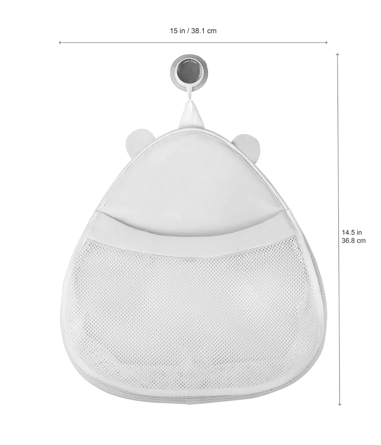 3 Sprouts Hanging Bath Toy Holder for Bathtub - Storage Caddy with Baby Organizer - Shower & Bath Tub Toy Storage Basket, Polar Bear