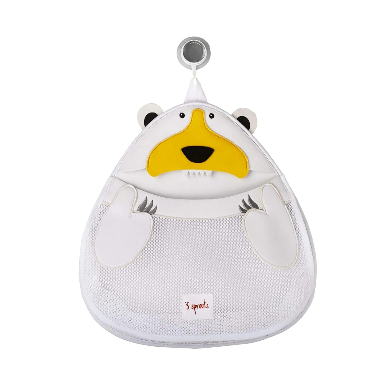 3 Sprouts Hanging Bath Toy Holder for Bathtub - Storage Caddy with Baby Organizer - Shower & Bath Tub Toy Storage Basket, Polar Bear