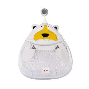 3 Sprouts Hanging Bath Toy Holder for Bathtub - Storage Caddy with Baby Organizer - Shower & Bath Tub Toy Storage Basket, Polar Bear