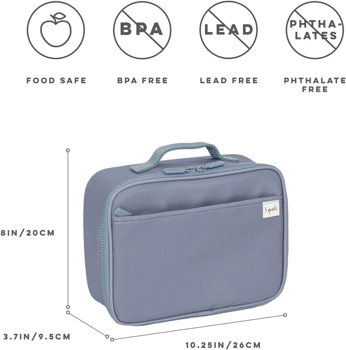 3 Sprouts Lunch Bag for Kids, Boys & Girls – Insulated Lunch Box for Boys and Girls – Perfect for School and Travel - Loncheras Para Niños y Niñas - Blue