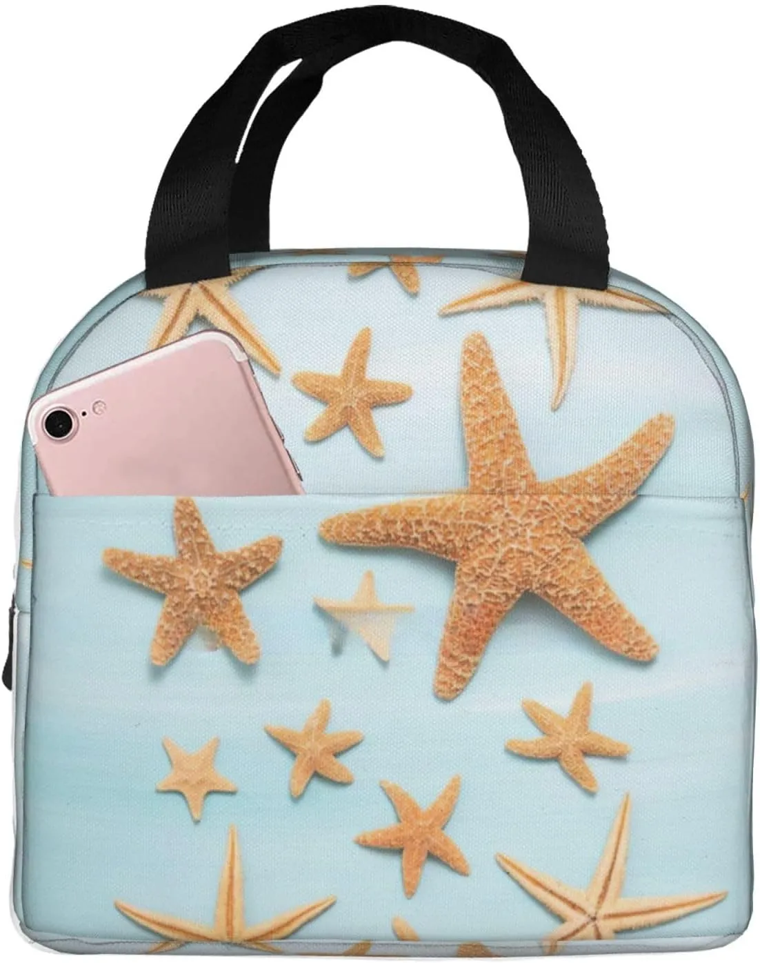 3d Beautiful Maritime Summer Print Lunch Bag Portable Lunch Bag Lunch Box Insulated Lunch Tote For Women Men Work Travel