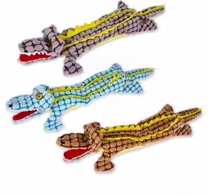 3PCS Crocodile Brothers Series Interactive Squeaky Dog Toy - Durable and Safe - Ideal for Puppies and Small Medium Dogs - No Stuffing, Easy to Clean, Promotes Dental Health -Lasting Playtime