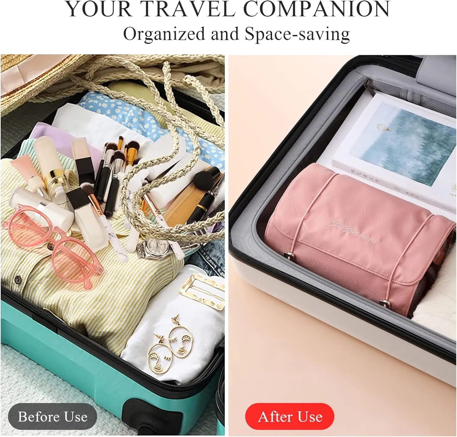 4 In 1 Detachable Toiletry Bag Hanging Roll-Up Makeup Bag Large Capacity Travel Wash Bag Mesh Cosmetic Bag Portable Foldable Toiletry Bag Waterproof Cosmetic Organizer Bag For Travel Daily