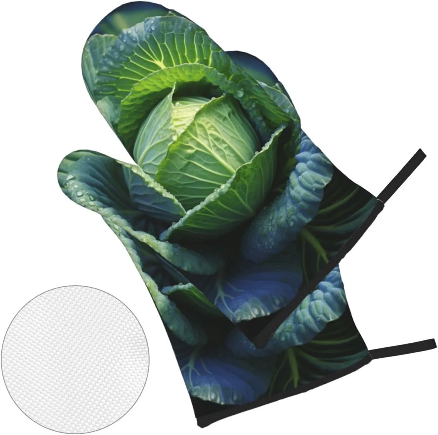 4 pcs Oven Mitts and Pot Holders Set Bright Cabbage Oven Mitt Heat Resistant Oven Gloves for Cooking Non-Slip Hot Pads Washable Cooking Gloves for Baking BBQ Microwave
