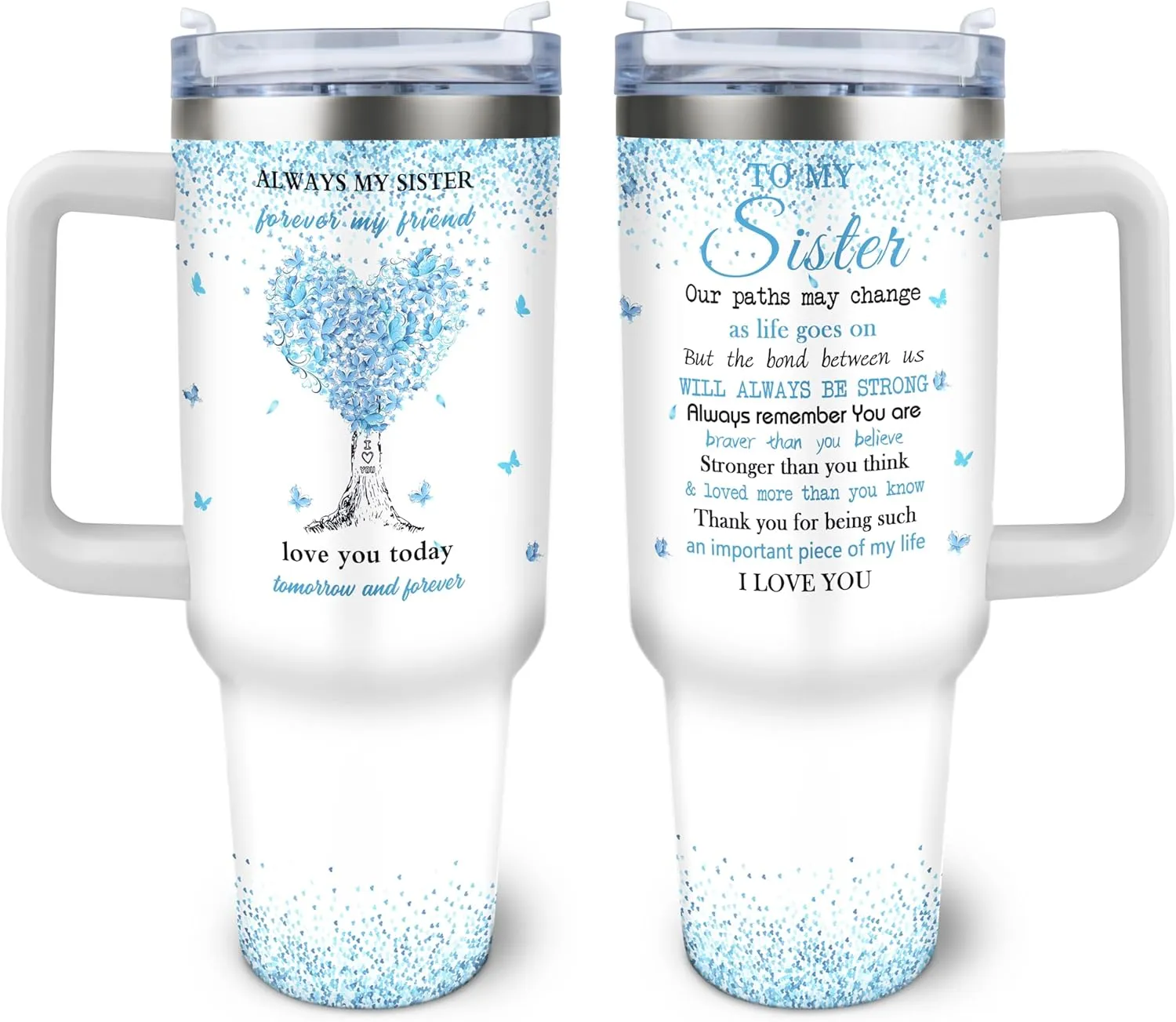 40 oz Tumbler with Handle and Straw, Sis Tumbler, Birthday Gifts for Sisters, Sister Birthday, Sisters Gifts from Brothers, Gift for Sister, Soul Sis Gift for Women