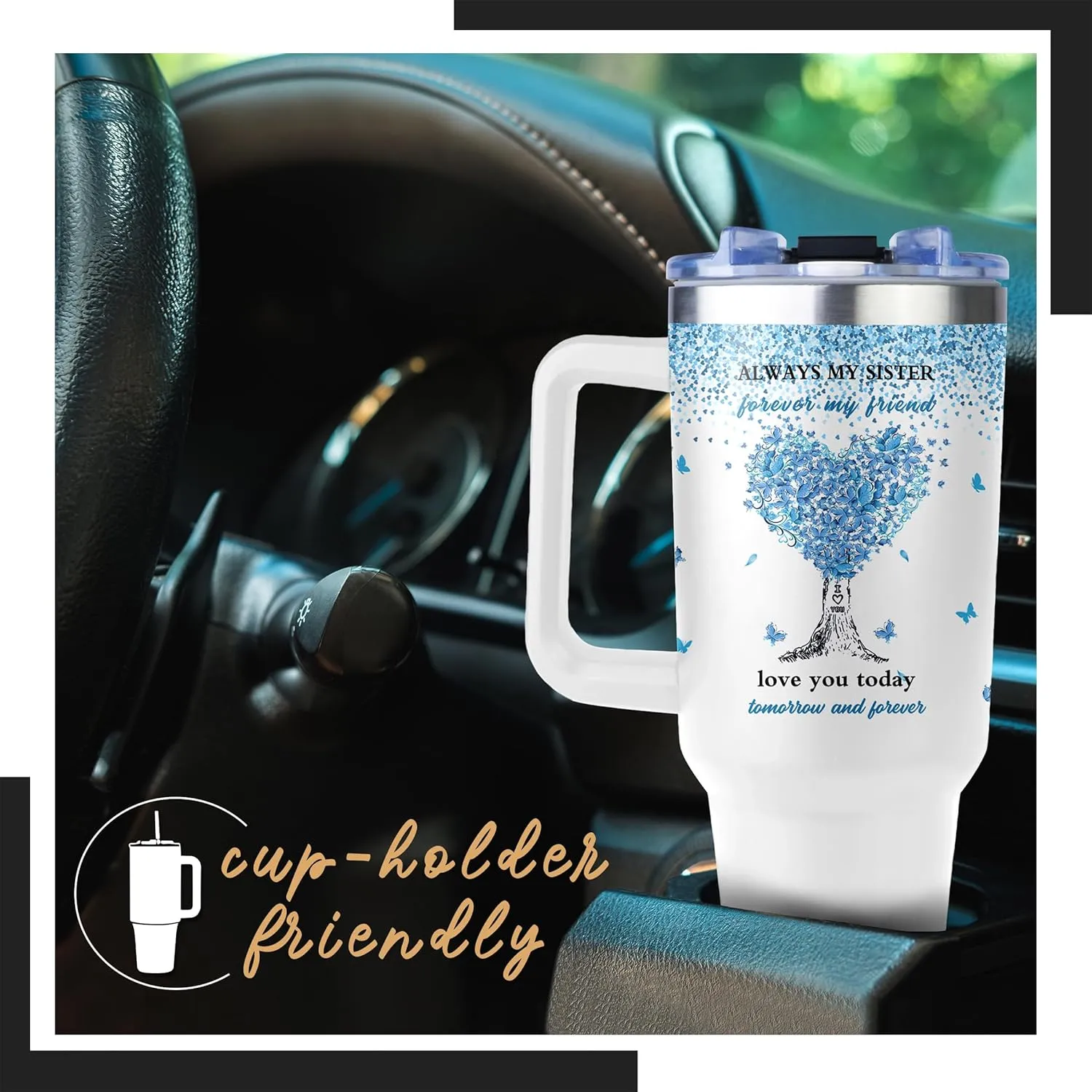 40 oz Tumbler with Handle and Straw, Sis Tumbler, Birthday Gifts for Sisters, Sister Birthday, Sisters Gifts from Brothers, Gift for Sister, Soul Sis Gift for Women