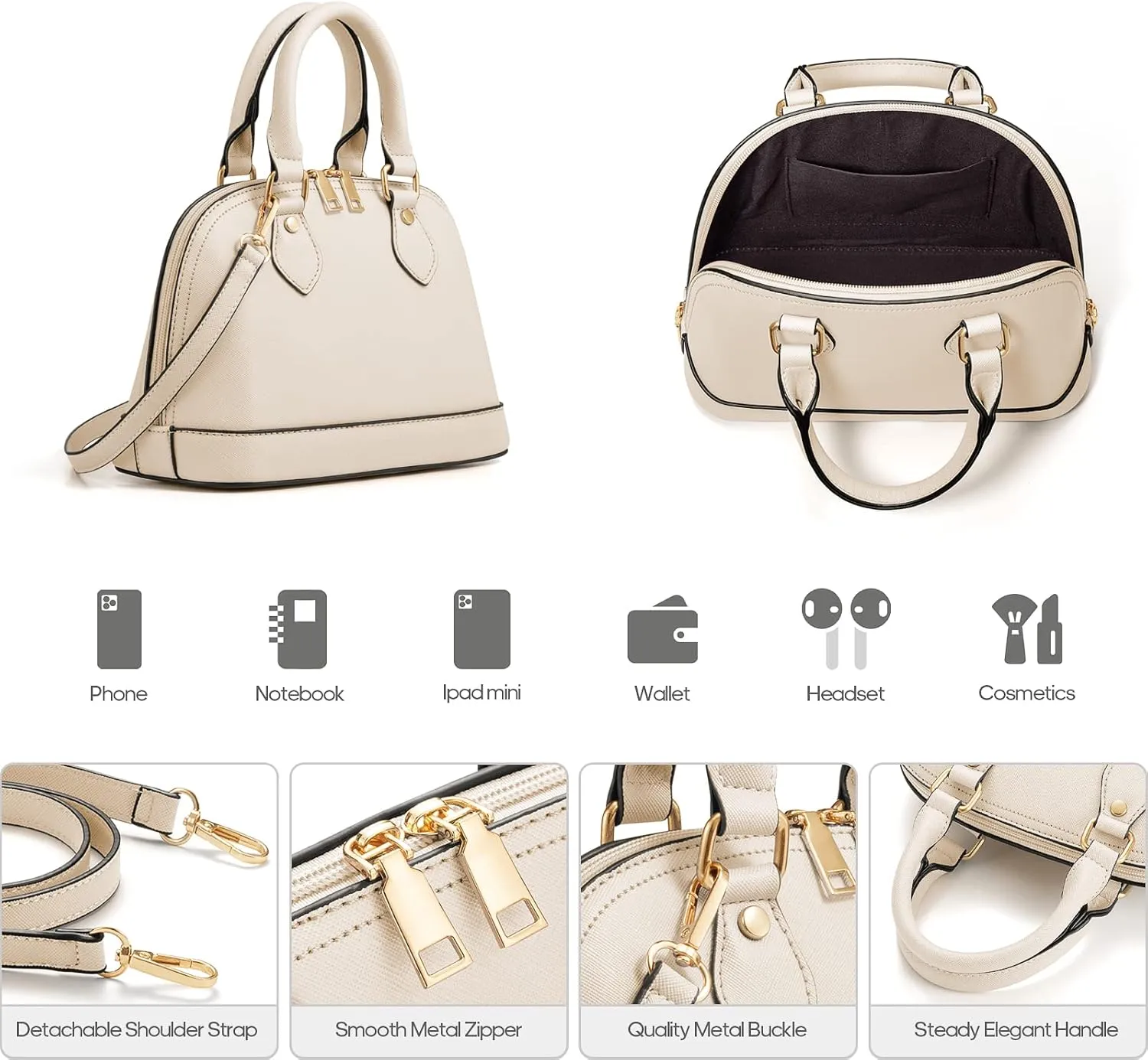 4PCS Women Fashion Handbags Purses Wallet Shoulder Bags Casual Tote Bag Crossbody Bags, Handbag Set Gift for Ladies Girls