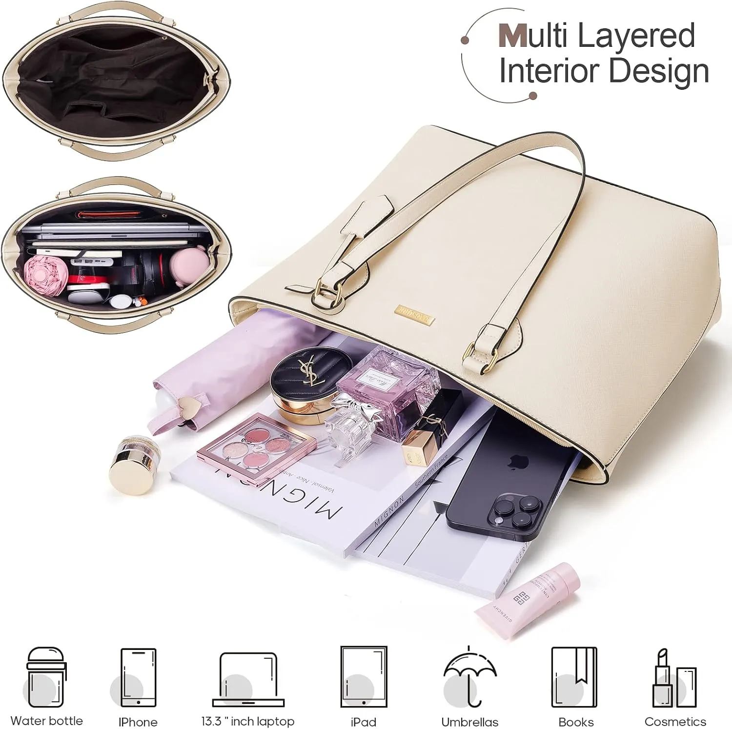 4PCS Women Fashion Handbags Purses Wallet Shoulder Bags Casual Tote Bag Crossbody Bags, Handbag Set Gift for Ladies Girls