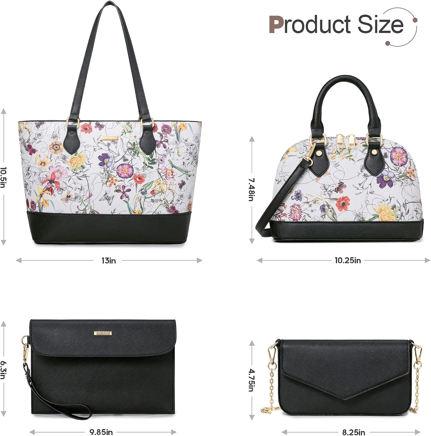 4PCS Women Fashion Handbags Purses Wallet Tote Shoulder Bags Casual Crossbody Bags, Best Valentine's Day Gift for Ladies Girls, Satchel Purse Set 4pcs