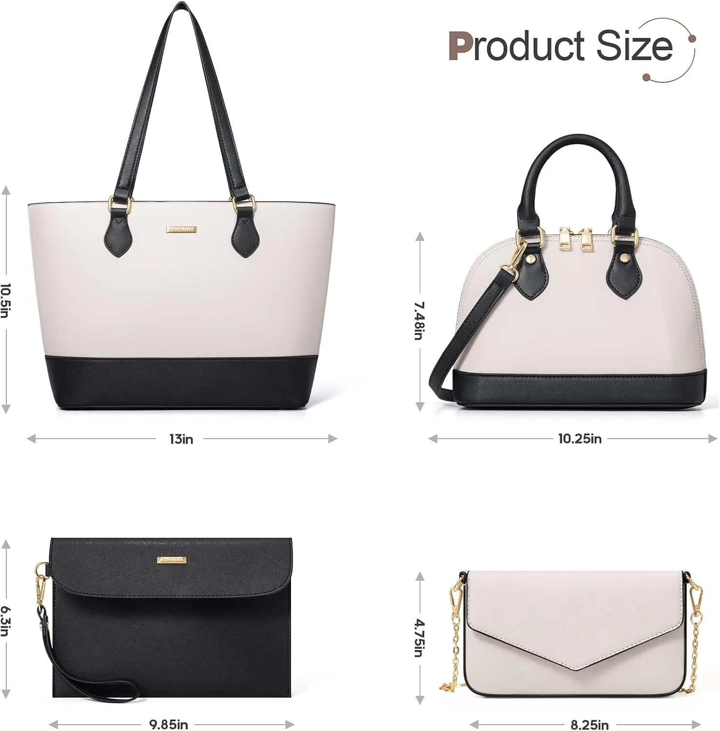 4PCS Women Fashion Handbags Purses Wallet Tote Shoulder Bags Casual Crossbody Bags, Best Valentine's Day Gift for Ladies Girls, Satchel Purse Set 4pcs