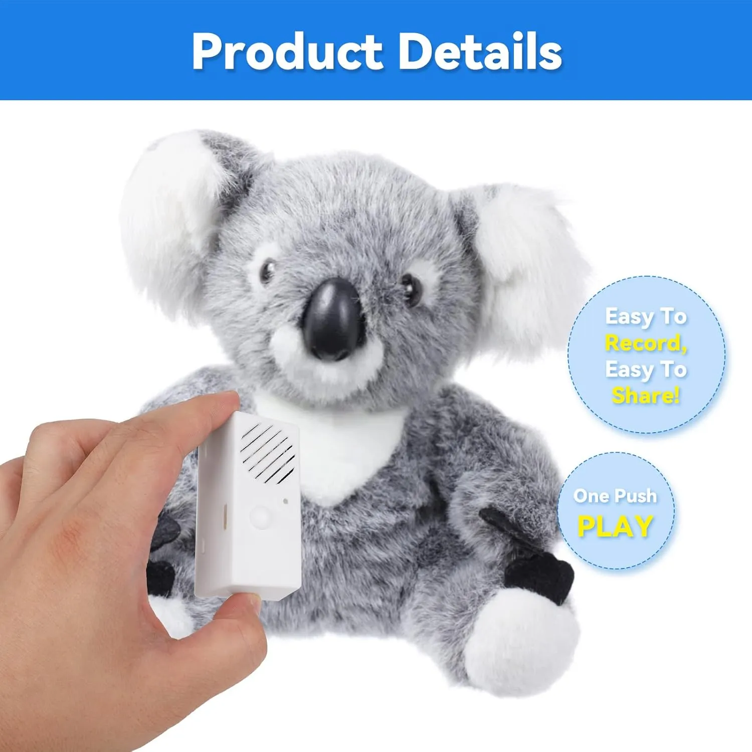 5Pack Voice Recorder for Stuffed Animals,Voice Box for Recordable Presents,Toy Recorder for Crafters,Hobbyists,Stuffed,Animals,School Presentations,Personalized Items (35 Seconds)