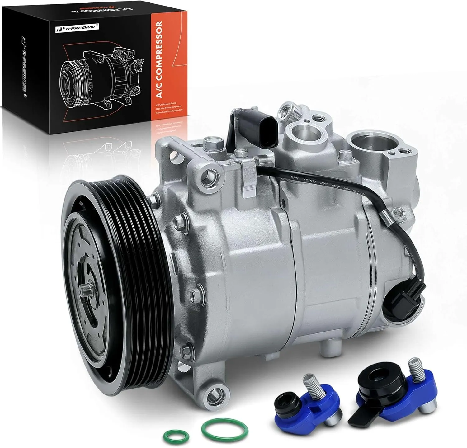 A-Premium Air Conditioner AC Compressor with Clutch Compatible with Audi A6 2006-2011, A6 Quattro, Q5 2009-2012, S4 S5 3.0L 2010-2012