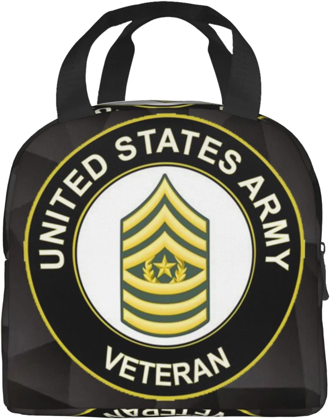 A-rmy Command Sergeant Major E-9 Veteran Lunch Bag For Women Tote Cute Reusable Washable Travel Work Picnic Cooler Bag Canvas DIY