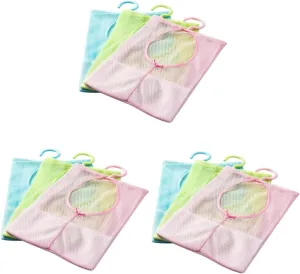 ABOOFAN 3sets Laundry Bag Hang Wall-mounted Mesh Pouch Convenient Dorm Organizer 3pcs*3
