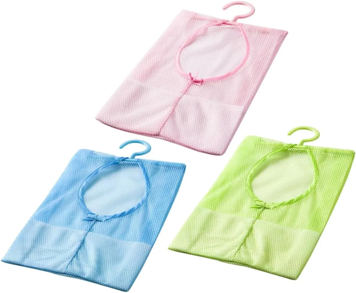 ABOOFAN 3sets Laundry Bag Hang Wall-mounted Mesh Pouch Convenient Dorm Organizer 3pcs*3
