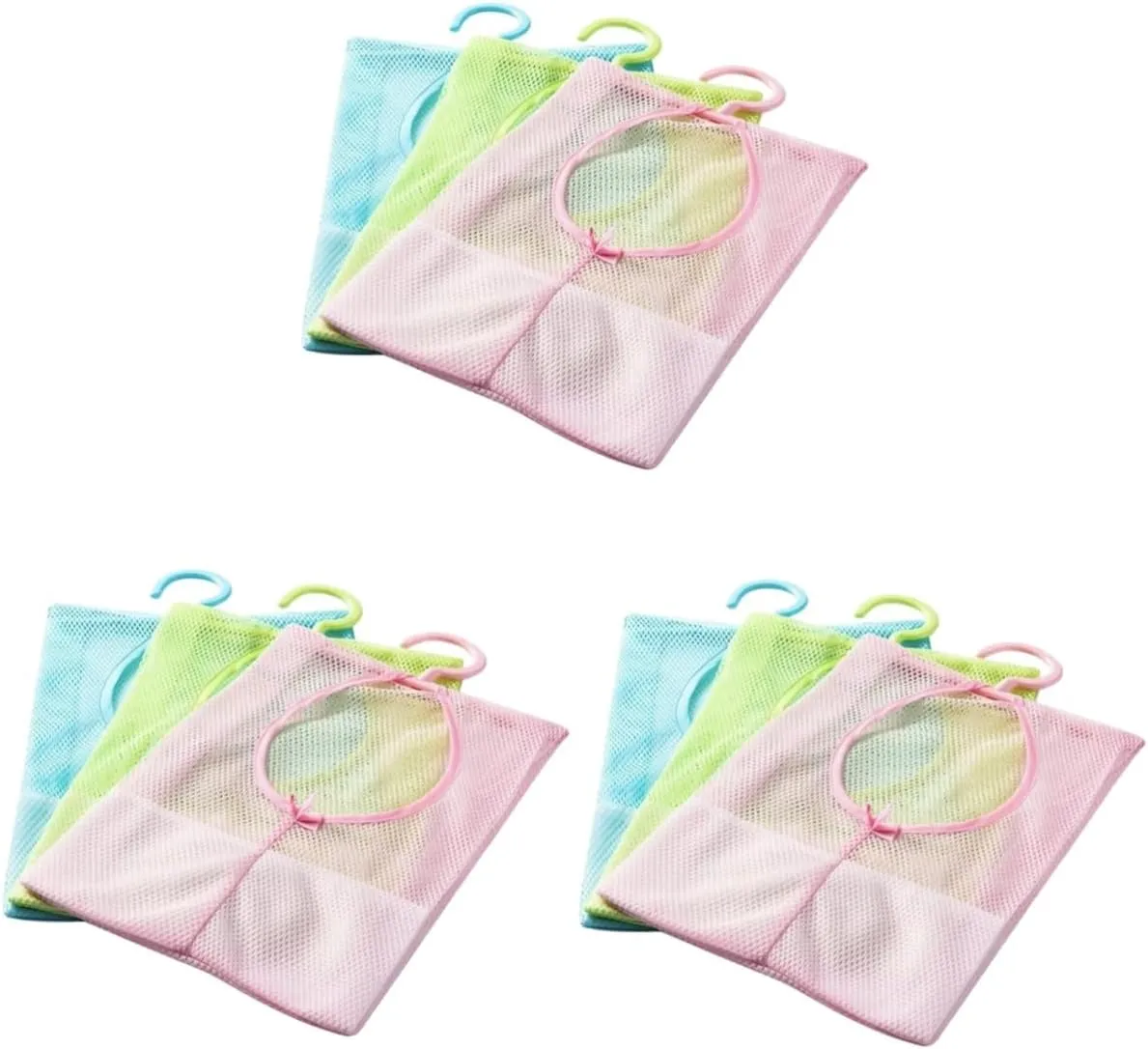 ABOOFAN 3sets Laundry Bag Hang Wall-mounted Mesh Pouch Convenient Dorm Organizer 3pcs*3