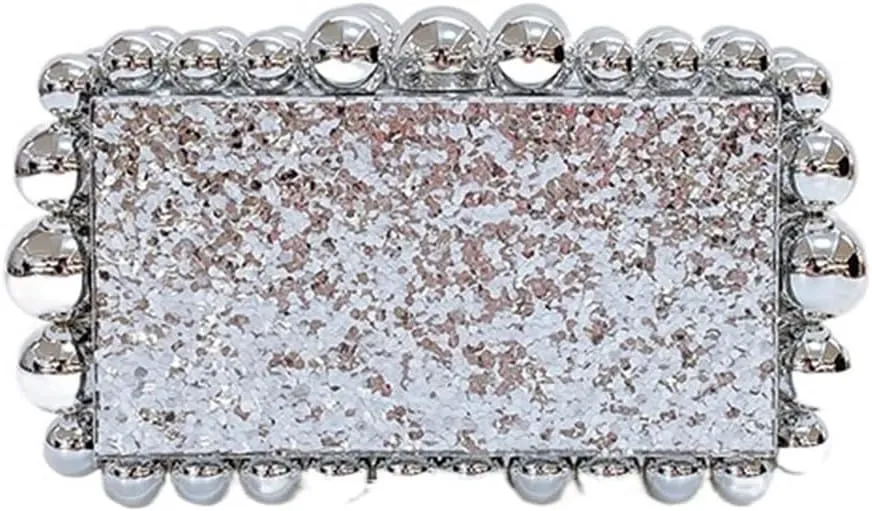 Acrylic Evening Clutch Bag for Women Glitter Marble Purse Handbag for Wedding Cocktail Party Prom