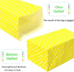 ADIDO EVA Polka Dot Paper Gift Bags Rainbow Mini Lunch Goodie Bags for Party Favors, Kid’s Birthday, Wedding (3.5 x 2.3 x 7 In 100 PCS)