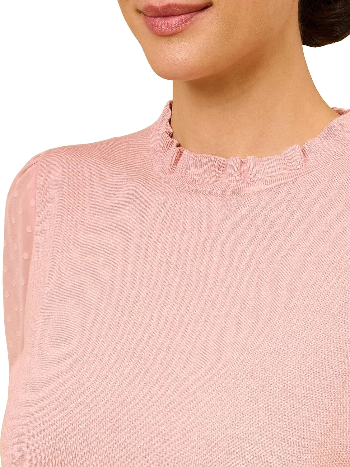 Adrianna Papell Women's Clip Dot Puff Sleeve Twofer