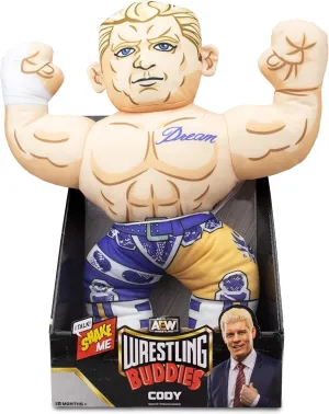 AEW Wrestling Buddies - Cody Rhodes - The Official LJN Wrestling Buddy Plush, 18”, Features Recorded Sounds from The Actual Wrestler