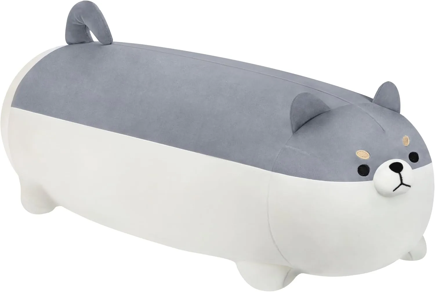 AFAN Shiba Inu Stuffed Animal Plush Kawaii Corgi Dog Plush Pillows Cute Soft Dog Toy Plushies Gifts for Boys Girls Kids (Gray, 27.5 Inch)