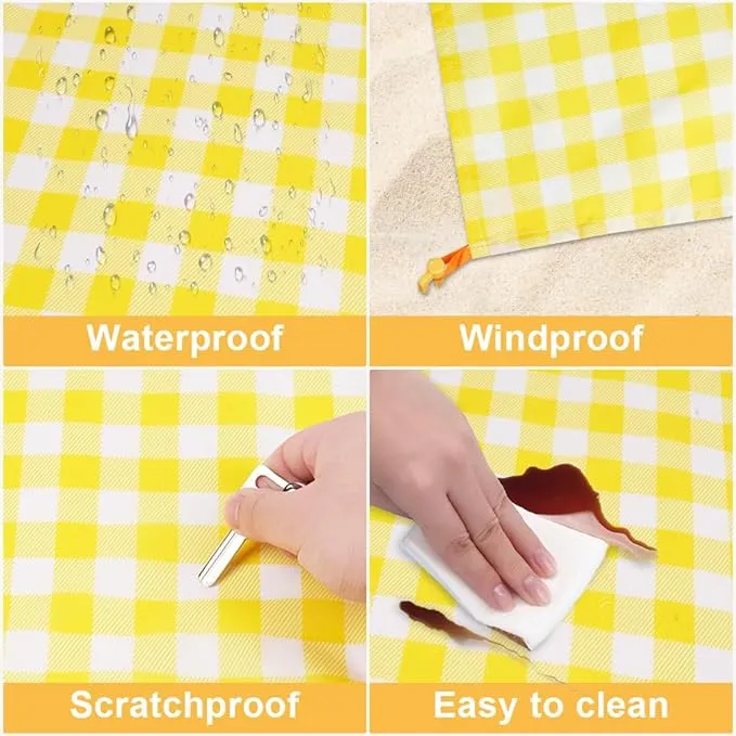 Ainiv Beach Blanket Beach Mat, Sandproof Waterproof Beach Mat, Picnic Blanket, Extra Large 55x79 in (3-5 People) Picnic Blanket with 1 Storage Bag & 4 Fixed Nails for Beach, Camping, Hiking, Picnic