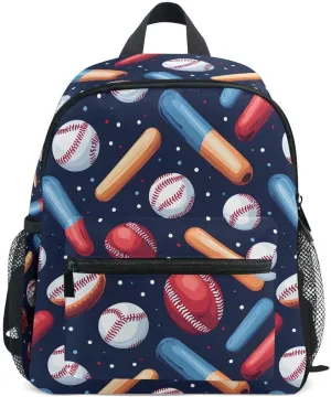 ALAZA Color Bat Baseball Polka Dot Toddler Backpack Kid's School Bag Preschool Kindergarten Elementary School for Boys Girls