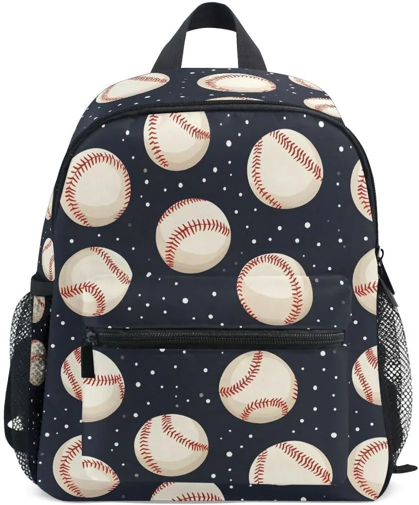 ALAZA Funny Polka Dot Baseball Toddler Backpack Kid's School Bag Preschool Kindergarten Elementary School for Boys Girls