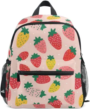 ALAZA Strawberry Polka Dots Fruit Toddler Backpack Kid's School Bag Preschool Kindergarten Elementary School for Boys Girls