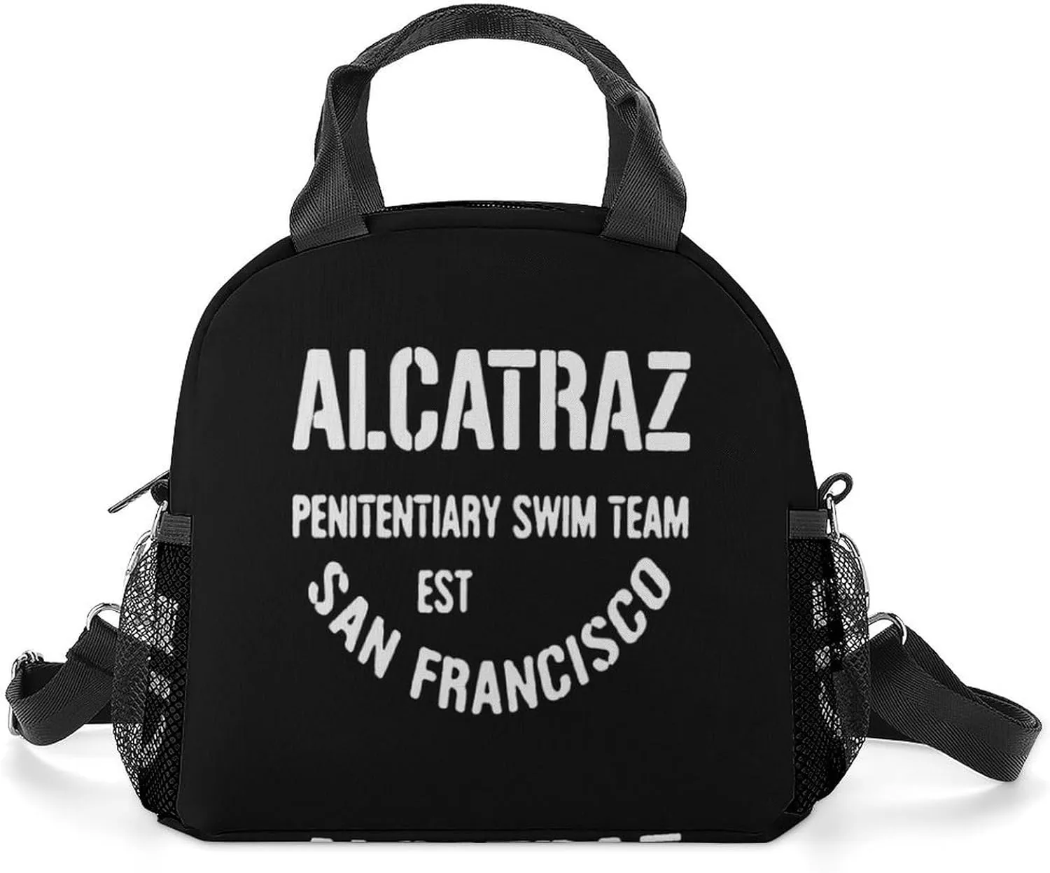 Alcatraz Penitentiary Swim Team San Francisco Portable Lunch Box Crossbody Bag Tote Insulated with Adjustable Strap Work Beach Picnic