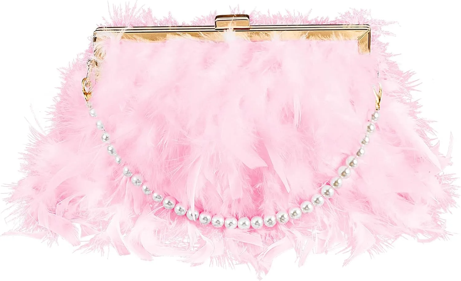 Amylove Feather Clutch Purses for Women Wedding Evening Bride Furry Purse Classy Fringe Glossy Designer