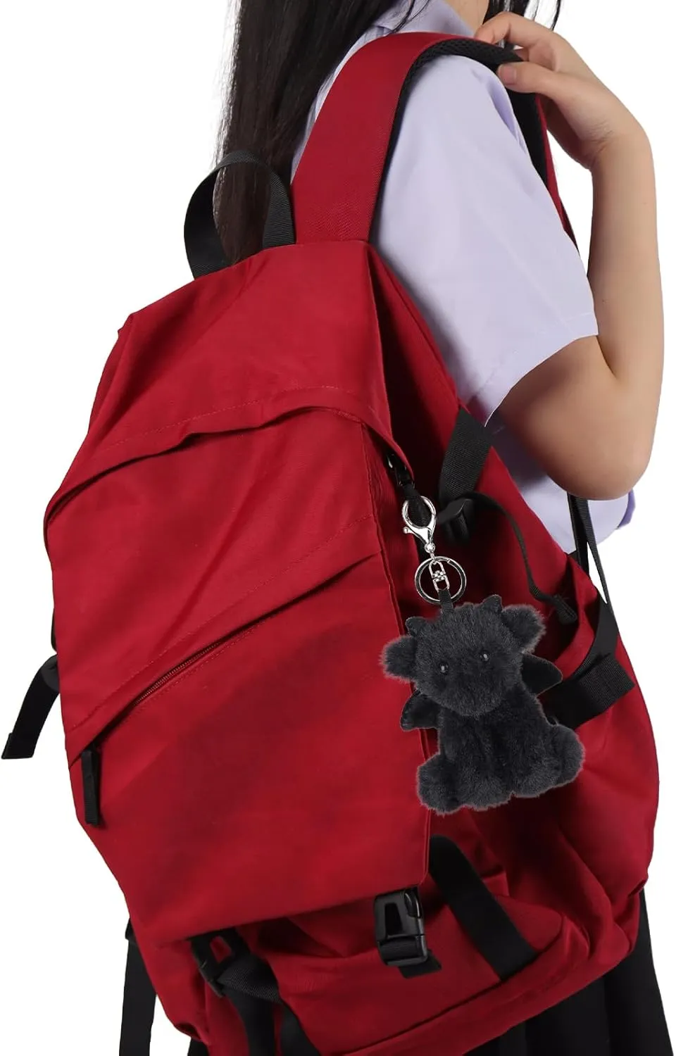 Apricot Lamb Cute Toys Plush Black Dragon Dinosaur Stuffed Animal Soft Keychain for Kids Bag, Purse, Backpack, Handbag (Black Dragon，3.9 Inches)