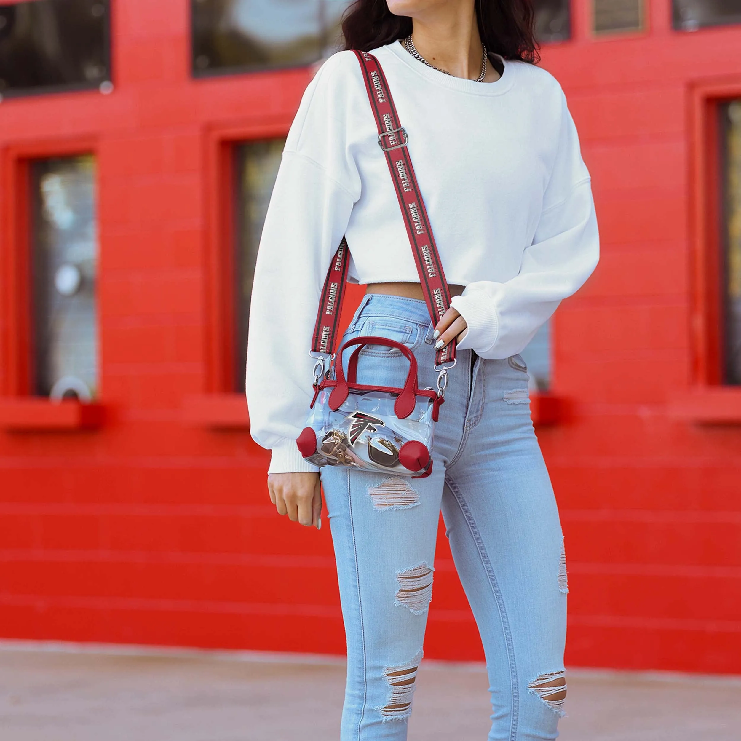 Atlanta Falcons Big Logo Clear Crossbody Mini Purse