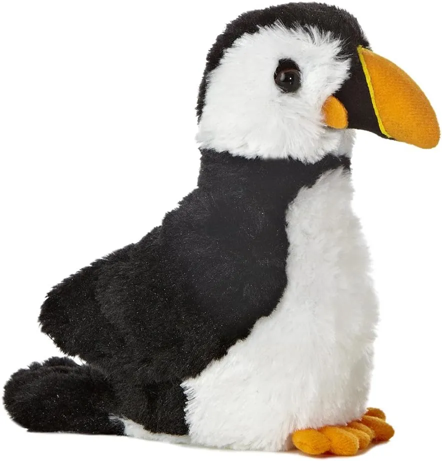 AURORA, 31331, Mini Flopsies Puffin, 8In, Soft Toy, (Black/White/Orange)