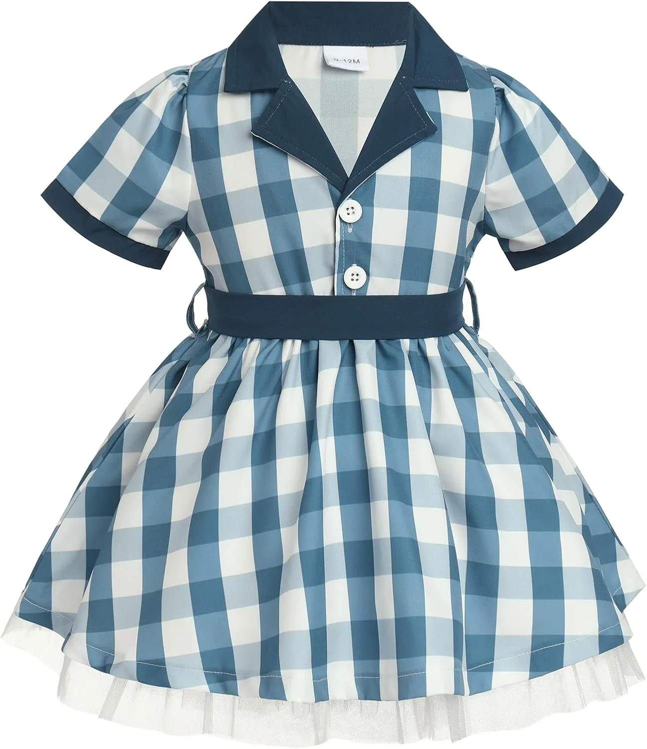 Baby Girls Housewife Cosplay Costume 50s 60s Polka Dot Apron Dress Headband Toddler First Halloween Birthday Outfits