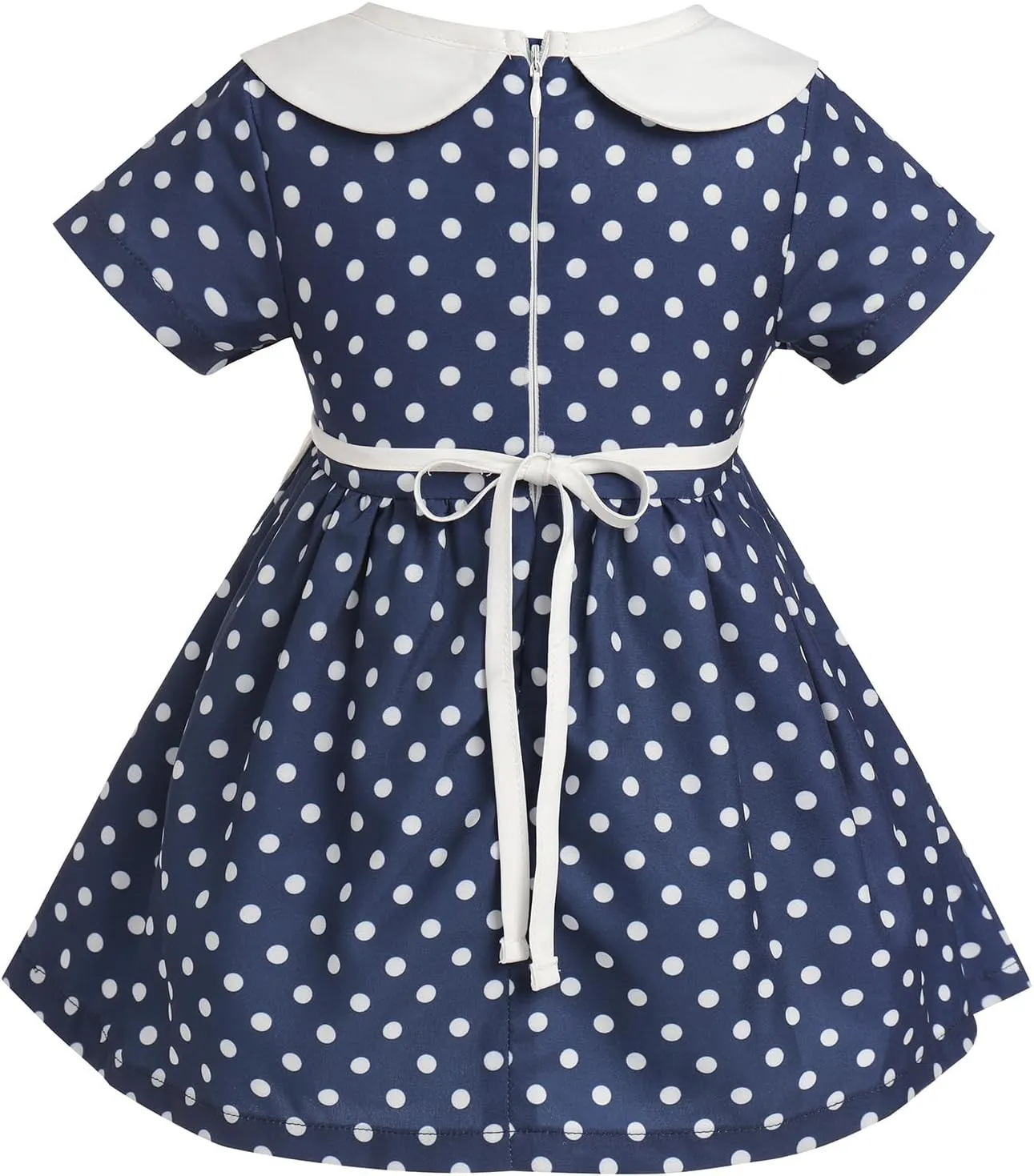 Baby Girls Housewife Cosplay Costume 50s 60s Polka Dot Apron Dress Headband Toddler First Halloween Birthday Outfits