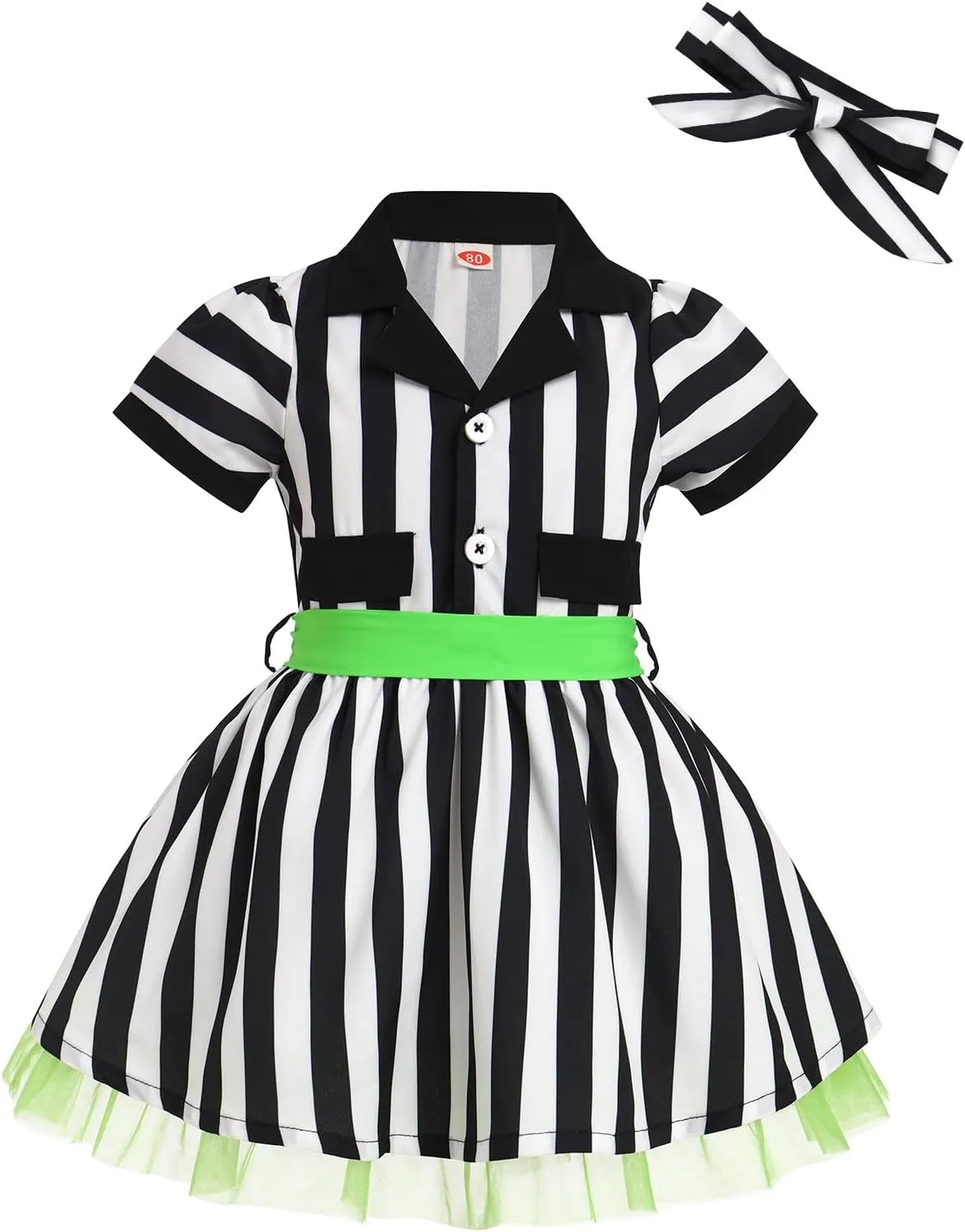 Baby Girls Housewife Cosplay Costume 50s 60s Polka Dot Apron Dress Headband Toddler First Halloween Birthday Outfits