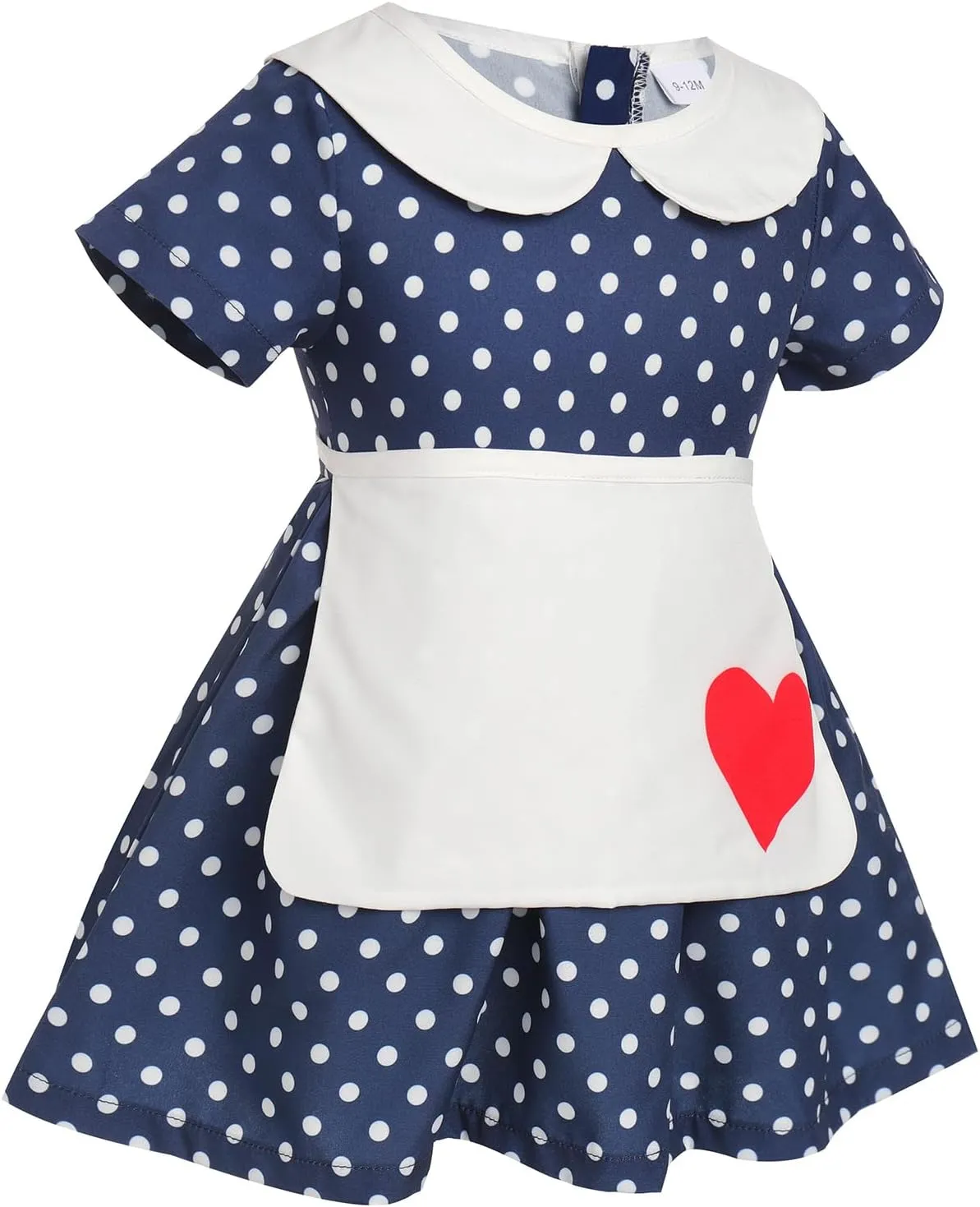 Baby Girls Housewife Cosplay Costume 50s 60s Polka Dot Apron Dress Headband Toddler First Halloween Birthday Outfits